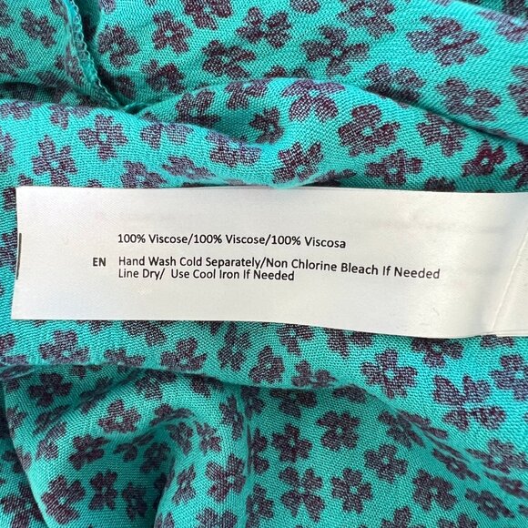 Band of Gypsies Women's Size M Teal/Black Martinique Floral Maxi Wrap Dress - Picture 14 of 14